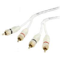 Cablage Cable 2xRCA MM 3m blanc