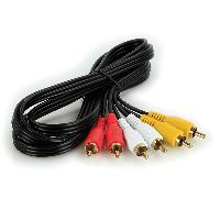 Cablage Cable audio video 1m 3 prises rouge blanche et jaune