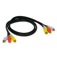 Cablage Cable audio video AV 1m - 3x RCA