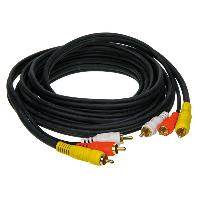 Cablage Cable audio video AV 3m - 3x RCA
