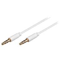 Cablage Cable blanc Jack 3.5mm 3pin Male vers Male 2m or