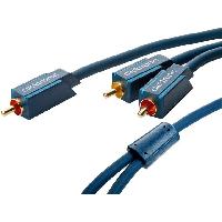 Cablage Cable bleu RCA-RCAx2 dore 7.5m
