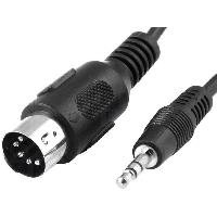 Cablage Cable DIN 5pin Jack 3.5mm noir 1.5m