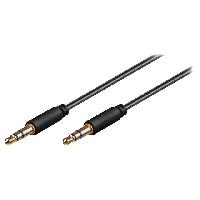 Cablage Cable noir Jack 3.5mm 3pin Male vers Male 0.5m or