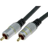 Cablage Cable noir RCA dore 0.5m