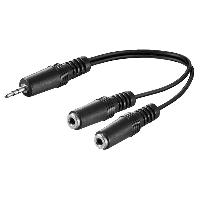 Cablage CLA35C - Cable doubleur Jack Stereo 3.5mm - 1x Male 2x Femelle