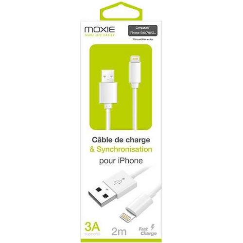 Cable - Connectique Telephone Cable 2m Lightning - Moxie