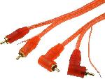 Cable RCA 2 Canaux Cable 2xRCA Males RCA Coudes Males 5m rouge