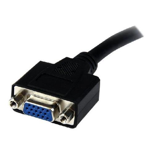 Cable Audio Video Cable adaptateur DVI vers VGA de 20cm - M-F - Noir - Convertisseur DVI-I vers HD15 de 20 cm - M-F - DVIVGAMF8IN