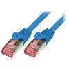 Cable - Adaptateur Reseau - Telephonie Cable reseau bleu 0.25m SFTP blinde RJ45 cat6