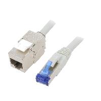 Cable - Adaptateur Reseau - Telephonie Cable reseau RJ45 male S-FTP 6a gris 20m