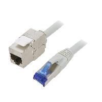 Cable - Adaptateur Reseau - Telephonie Cable reseau RJ45 male S-FTP 6a gris 25m