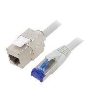 Cable - Adaptateur Reseau - Telephonie Cable reseau RJ45 male S-FTP 6a gris 2m