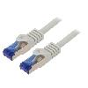 Cable - Adaptateur Reseau - Telephonie Cable reseau Rj45 male S-FTP Cat 6a Gris - 0.25m