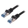 Cable - Adaptateur Reseau - Telephonie Cable reseau RJ45 male S-FTP Cat 6a noir- 0.25m