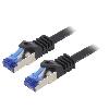 Cable - Adaptateur Reseau - Telephonie Cable reseau RJ45 male S-FTP Cat 6a noir - 0.5m