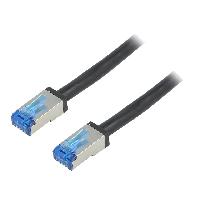 Cable - Adaptateur Reseau - Telephonie Cable reseau RJ45 male S-FTP Cat 6a noir - 1m