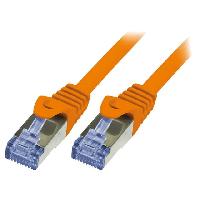Cable - Adaptateur Reseau - Telephonie Cable reseau RJ45 male S-FTP Cat 6a orange- 1m