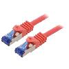 Cable - Adaptateur Reseau - Telephonie Cable reseau RJ45 male S-FTP Cat 6a rouge- 0.5m