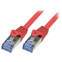 Cable - Adaptateur Reseau - Telephonie Cable reseau RJ45 male S-FTP Cat 6a rouge- 0.5m