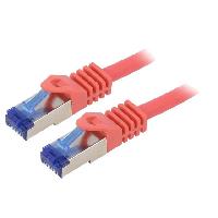 Cable - Adaptateur Reseau - Telephonie Cable reseau RJ45 male S-FTP Cat 6a rouge- 1.5m