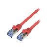 Cable - Adaptateur Reseau - Telephonie Cable reseau RJ45 male S-FTP Cat 6a rouge- 10m