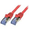 Cable - Adaptateur Reseau - Telephonie Cable reseau RJ45 male S-FTP Cat 6a rouge- 3m
