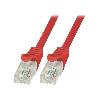 Cable - Adaptateur Reseau - Telephonie Cable reseau RJ45 male U-UTP Cat.6 rouge- 1.5m