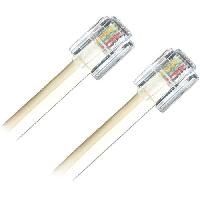 Cable - Adaptateur Reseau - Telephonie Cordon ADSL RJ11 Male vers Male Blanc 10m