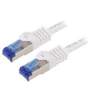 Cable - Adaptateur Reseau - Telephonie Cordon de raccordement S-FTP Cat.6a blanc - 1m