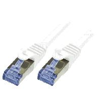 Cable - Adaptateur Reseau - Telephonie Cordon de raccordement S-FTP Cat.6a blanc - 1m