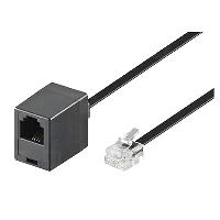 Cable - Adaptateur Reseau - Telephonie Rallonge ADSL RJ11 Male Male 10m noir