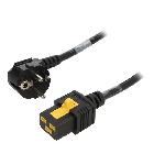 Cable alimentation angulaire vers C19 femelle 3m