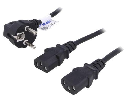 Cable D'alimentation Cable alimentation angulaire vers double C13 femelle 1.15m