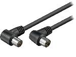 Cable - Adaptateur - Reglage Antenne - Parabole Cable antenne coaxial MF - 1.5m - Coude - Noir