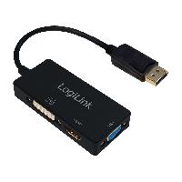 Cable Audio Video Adaptateur DisplayPort 1.2 vers DVI 1.0 HDMI 1.4 VGA - Noir