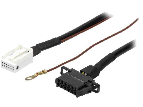 Cables changeur CD Cable Autoradio compatible avec changeur CD Quadlock 12pin vers 12pin compatible avec Audi VW 1.8m