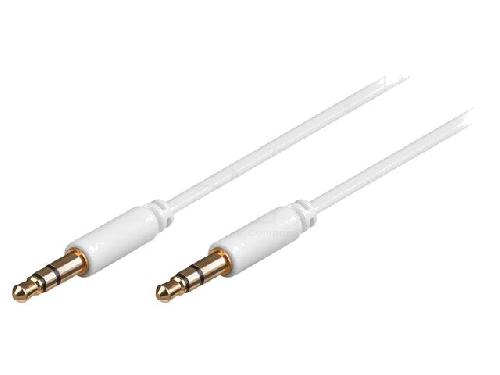 Cable Jack Cable blanc Jack 3.5mm 3pin Male vers Male 0.5m or