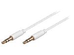 Cable Jack Cable blanc Jack 3.5mm 3pin Male vers Male 1m or