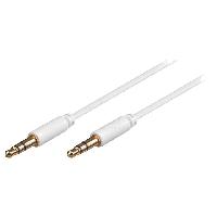 Cable blanc Jack 3.5mm 3pin Male vers Male 3m or