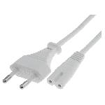 Cable- CEE 7-16 -C- prise.IEC C7 femelle- 1.5m- Prises- 1- blanc Cable- CEE 7-16 -C- prise.IEC C7 femelle- 1.5m- Prises- 1- blanc