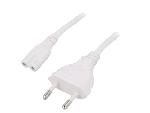 Cable D'alimentation Cable- CEE 7-16 -C- prise.IEC C7 femelle- 1.8m- blanc- 2.5A- 250V