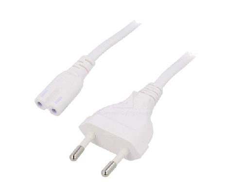 Cable D'alimentation Cable- CEE 7-16 -C- prise.IEC C7 femelle- 1.8m- blanc- 2.5A- 250V