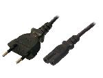 Cable D'alimentation Cable- CEE 7-16 -C- prise.IEC C7 femelle- 1.8m- noir- 2.5A- 250V