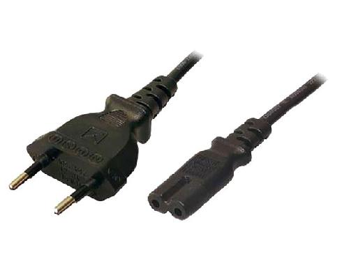 Cable D'alimentation Cable- CEE 7-16 -C- prise.IEC C7 femelle- 1.8m- noir- 2.5A- 250V