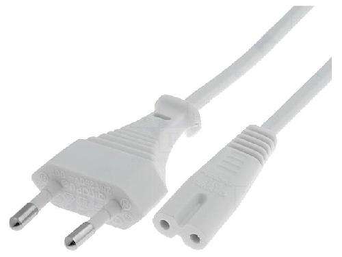 Cable D'alimentation Cable- CEE 7-16 -C- prise.IEC C7 femelle- 1.8m- Prises- 1- blanc