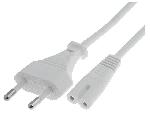 Cable D'alimentation Cable- CEE 7-16 -C- prise.IEC C7 femelle- 3m- Prises- 1- blanc