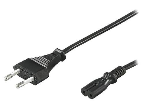 Cable D'alimentation Cable- CEE 7-16 -C- prise.IEC C7 femelle- 5m- Prises- 1- noir- PVC