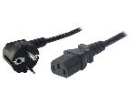 Cable D'alimentation Cable- CEE 7-7 -E-F- male angulaire.IEC C13 femelle- 3m- noir