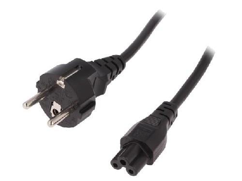 Cable D'alimentation Cable- CEE 7-7 -E-F- male angulaire.IEC C5 femelle- 1.8m- noir
